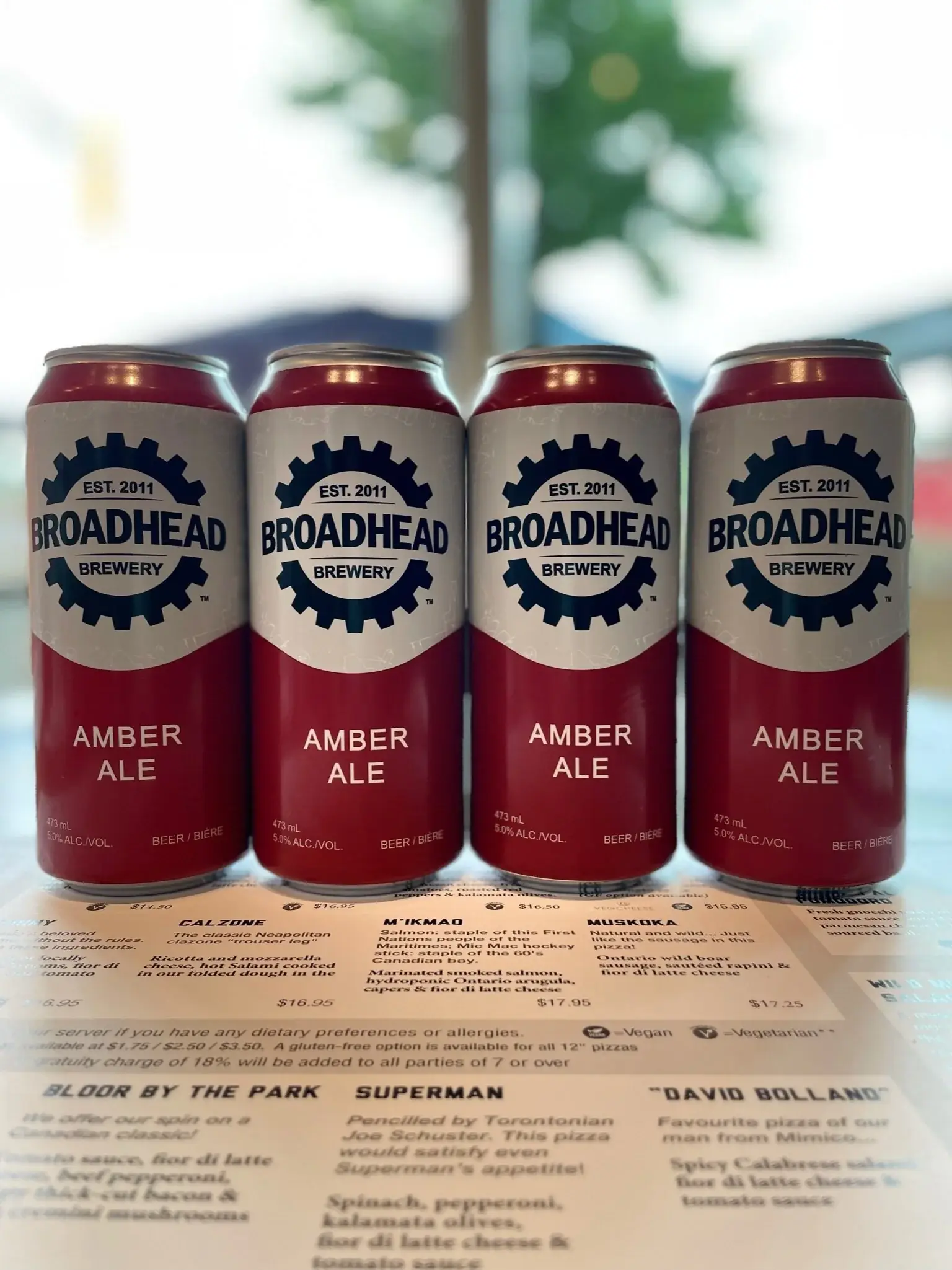 Amber Ale by Broadhead Brewery; amber in colour with floral, fruity and citrus hop aromas, offering notes of caramel sweetness balanced by a crisp lightly bitter finish ($7.95).