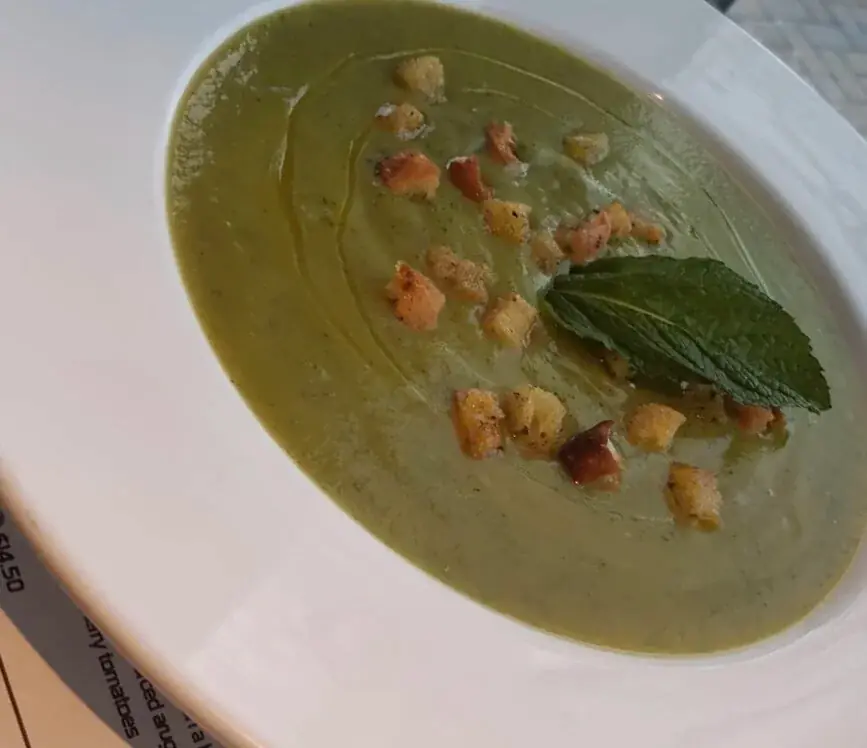 Soup a velvety zucchini and potato soup with a touch of mint