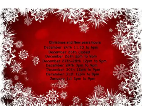Festive Hours.... Can’t wait to see you over the holidays!